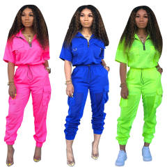 Summer Mesh Fashion Break Clothes Women's Two Piece Pants PQCM572A