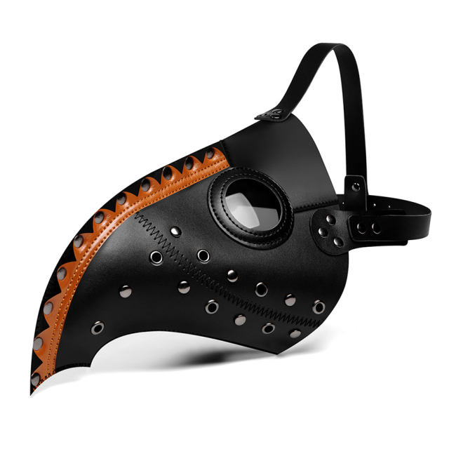 Leather Medieval Masquerade Headgear PU Plague Doctor Mask
