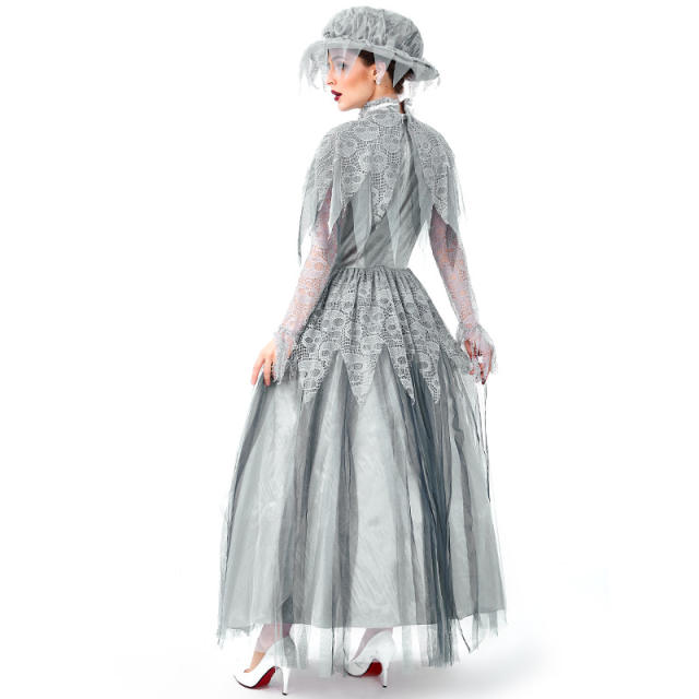 Britain Ghost Bride Costume Gothic Carnival Cosplay Witches Outfits
