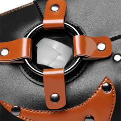 PU Plague Doctor Mask Leather Patchwork Medieval Headgear Halloween Costume Accessories