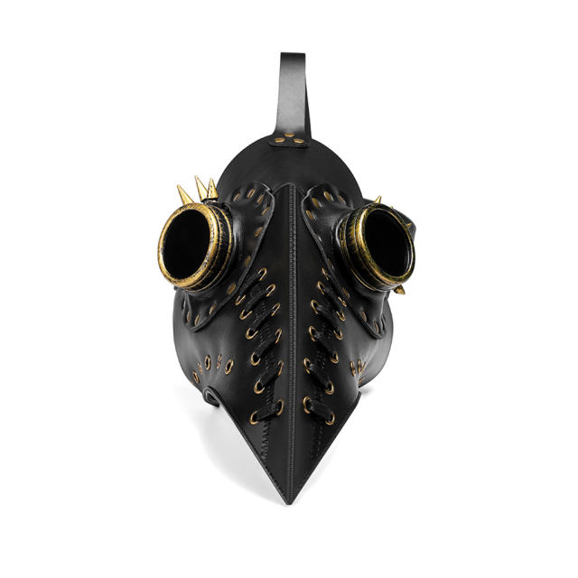 Mardi Gras Beak Masks Halloween Plague Doctor Face Guard PU Leather Medieval Props PBM013