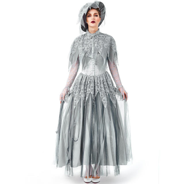 Britain Ghost Bride Costume Gothic Carnival Cosplay Witches Outfits
