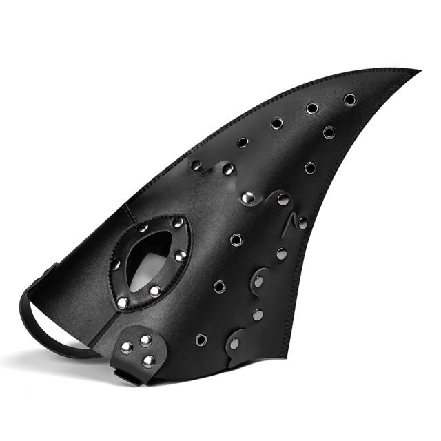Plague Doctor Face Guard PU Leather Halloween Headgear Medieval Costume Accessories