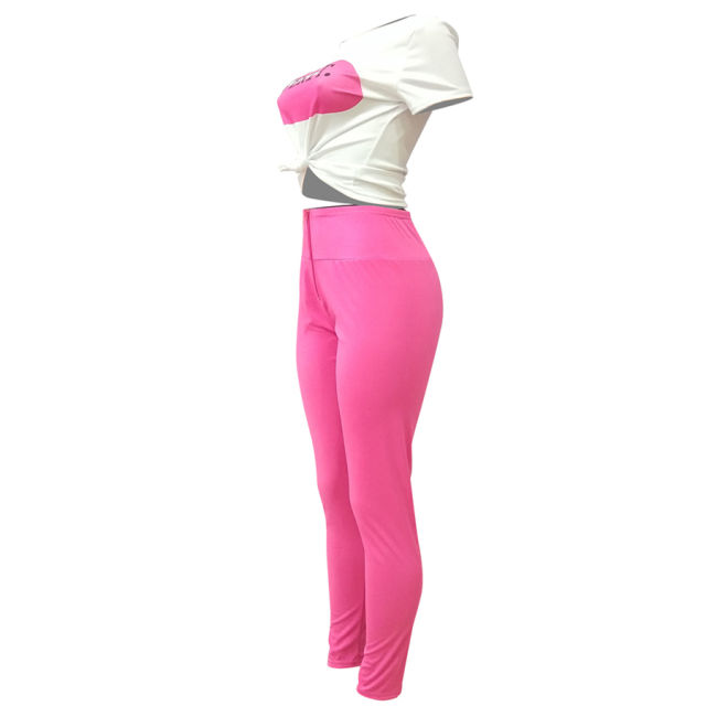 Lip Print Tracksuit Fashion Summer Streetwear Casual Pants