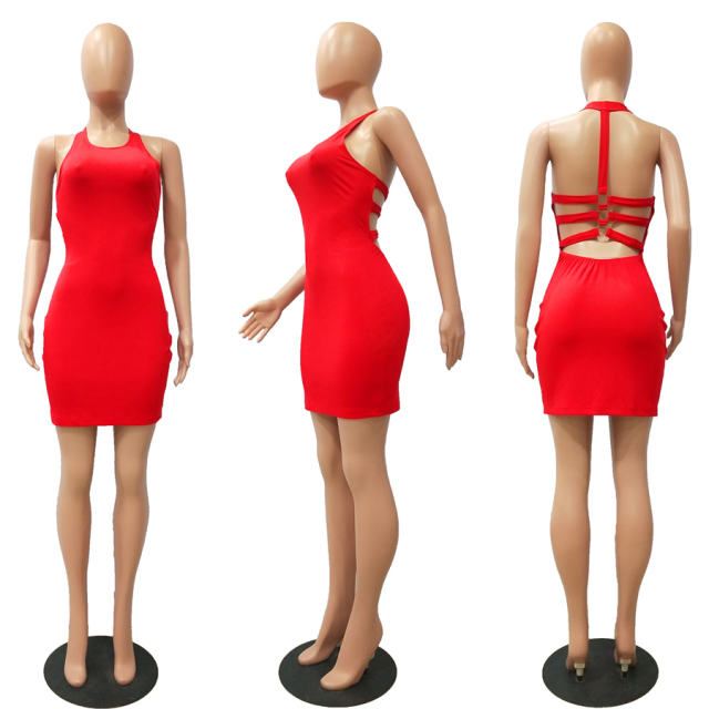 Summer Halter Party Dresses Sexy Clubwear Mini Dress PQCM735