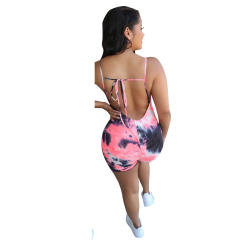 Tie Dyed Summer Sexy Tracksuits Spaghetti Strap Trendy Clothing