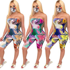 Women Sexy Jumpsuits Summer Floral Print Streetwear Night Club Wear
