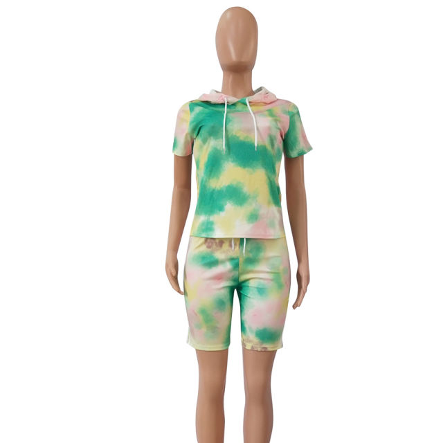 Summer Short Sleeve Hoddies Women Two Piece Pants