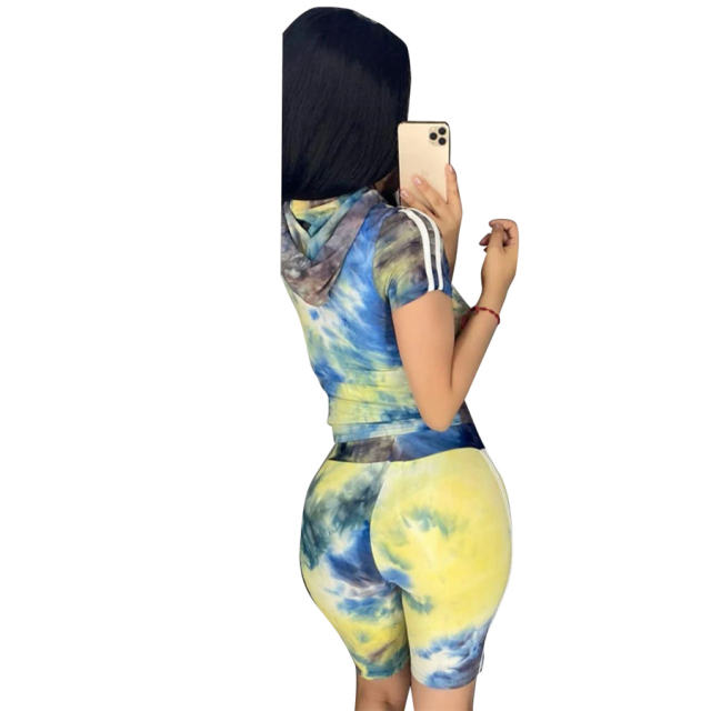 Summer Short Sleeve Hoddies Women Two Piece Pants