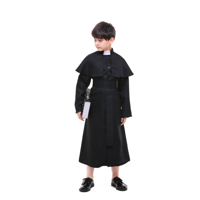 Halloween Choir Theme Costume Child Church Priest Fancy Clothing PQPS89176