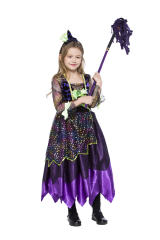 Halloween Witch Costume for Girl Carnival Cosplay Fancy Dress PQPS8533