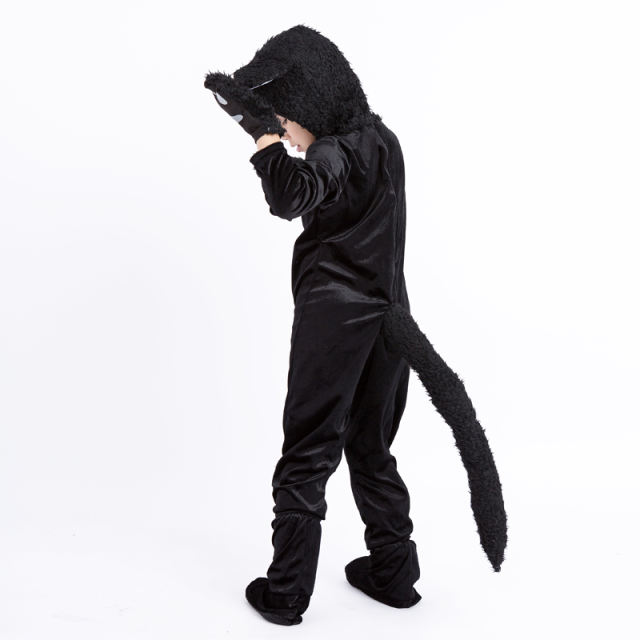 Halloween Black Cat Costume For Boy Animal Uniform PQPS1714