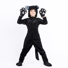 Halloween Black Cat Costume For Boy Animal Uniform PQPS1714