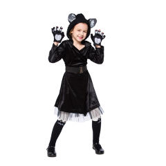 Kid Carnival Stage Show Black Cat Cosplay Uniform PQPS1717