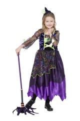 Halloween Witch Costume for Girl Carnival Cosplay Fancy Dress PQPS8533