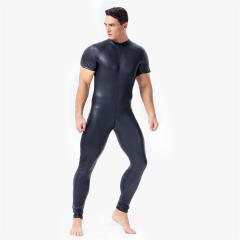 Men PVC Jumpsuit AV Cosplay Clothing Plus Size Clubwear PQX6001