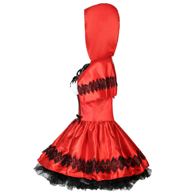 Little Red Riding Hood Fancy Dress Winter Fairy Tale Cosplay Costume PQMR248