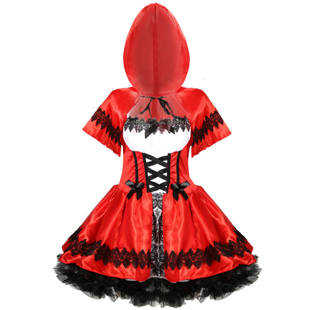 Little Red Riding Hood Fancy Dress Winter Fairy Tale Cosplay Costume PQMR248