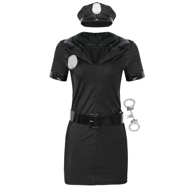 Halloween Police Costume Carnival Fancy Dress for Women PQMR059