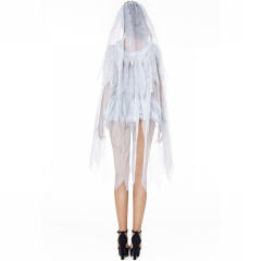 Grey Corpse Bride Fancy Dress Halloween Vampire Costumes PQMR88972