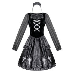 Halloween WomenBlack Vampire Costume Sexy Devils Bride Fancy Dress PQMR9090