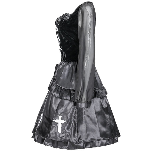 Halloween WomenBlack Vampire Costume Sexy Devils Bride Fancy Dress PQMR9090