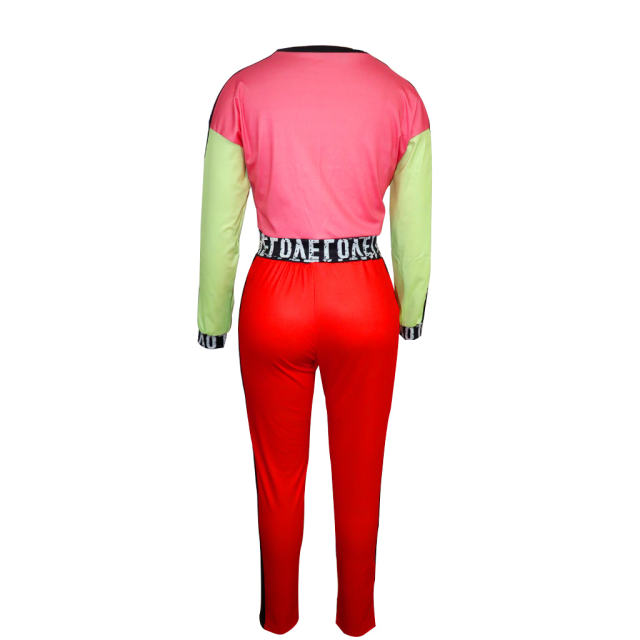 Long Sleeve Sport Trendy Clothing Crew Neck Autumn Short Tops PQQM3664
