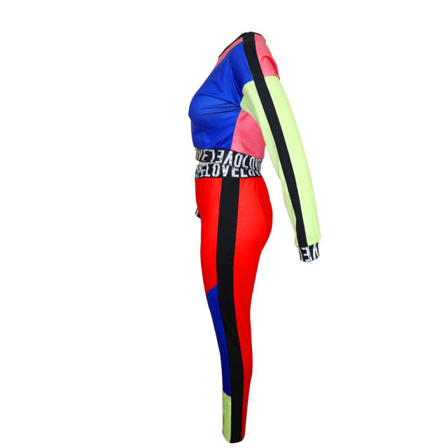 Long Sleeve Sport Trendy Clothing Crew Neck Autumn Short Tops PQQM3664