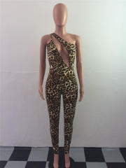 Women Sexy Leopard Print Jumpsuit Night Club Wear PQSJ3235