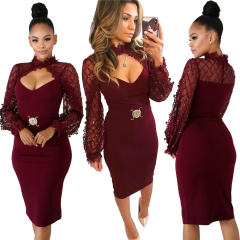 Women Bodycon Midi Dresses Spring Break Clothes Party Dress PQSJ3249