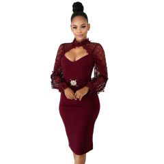 Women Bodycon Midi Dresses Spring Break Clothes Party Dress PQSJ3249