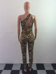Women Sexy Leopard Print Jumpsuit Night Club Wear PQSJ3235