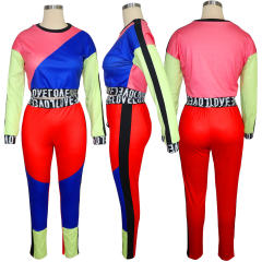 Long Sleeve Sport Trendy Clothing Crew Neck Autumn Short Tops PQQM3664