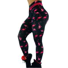 Flamingo Print Jogging Clothing High Waist Athletic Wear PQHY441