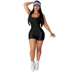 Summer Casual Tracksuits Solid Color Sleeveless Trendy Clothing PQQM3671