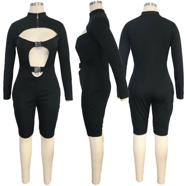 Sexy Women Sport Tracksuits Solid Color Jumpsuit Night Club Wear PQQM3680