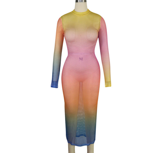Fashion Cocktail Maxi Dress Sheer Women Break Clothes PQQM3710B