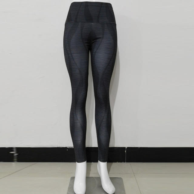 High Waist Activewear Women Streak Printed Exercise Yoga Outfits PQHY212B