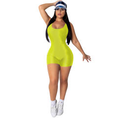 Summer Casual Tracksuits Solid Color Sleeveless Trendy Clothing PQQM3671