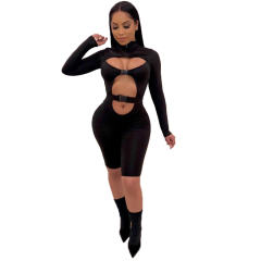 Sexy Women Sport Tracksuits Solid Color Jumpsuit Night Club Wear PQQM3680