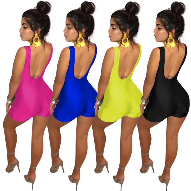 Summer Casual Tracksuits Solid Color Sleeveless Trendy Clothing PQQM3671