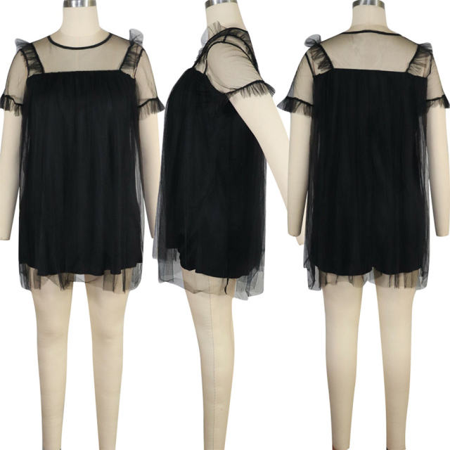 Mesh Mini Dress for Women Chiffon Summer Casual Dresses PQQM3708