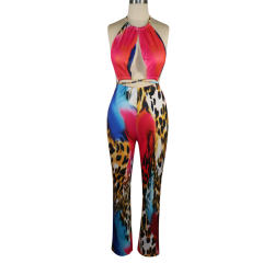 Sexy Hollow Out Rompers Plus Size Wide Leg Casual Clothing PQQM3728