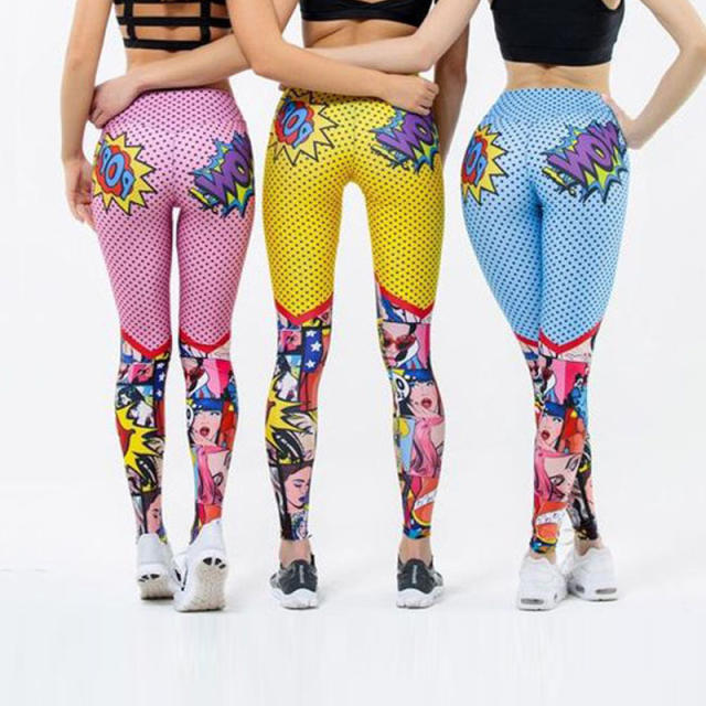 Anime Print Outdoor Pants Sexy Lift Butts Fitness Wear PQHY555