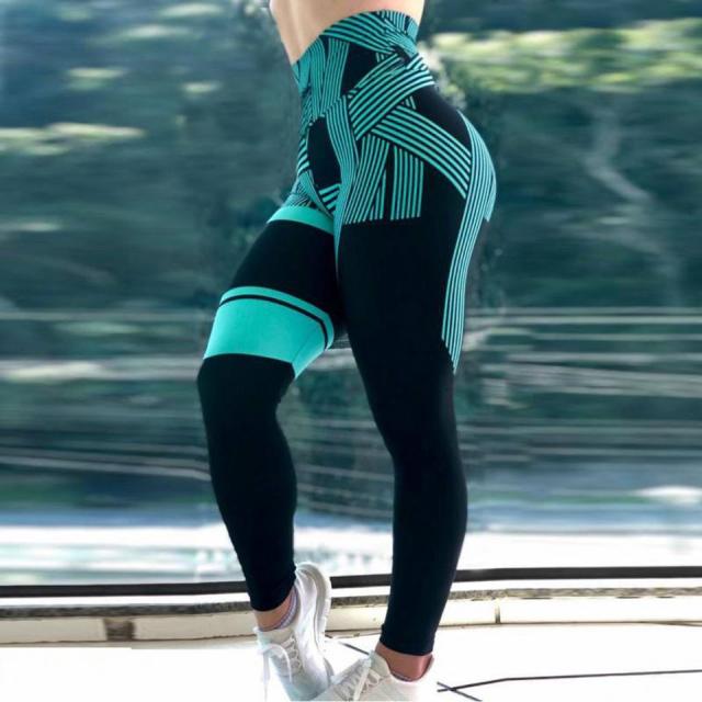 High Waist Sport Wear Sexy Fitness Pants Print Jogging Clothing PQHY505C