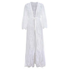 Mesh Women Cover-Ups Sexy Female Eyelash Lace Beachwear PQ22056A