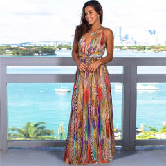 Floral Printed Casual Dresses Sleeveless Summer Trendy Clothing PQ22835B