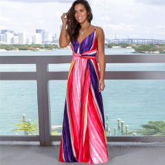 Summer Vacation Outfits Floral Printed Casual Dresses PQ22835H