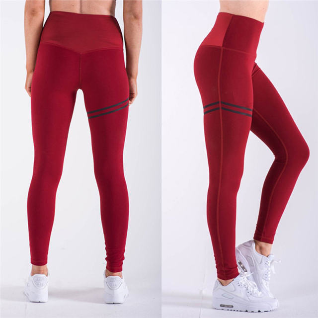 Slim Jogging Leggings Striped Stretch Yoga Pants PQYS7026B