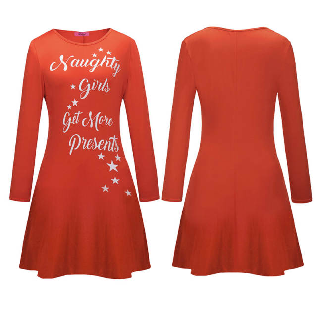 Merry Christmas Mini Dress Women Xmas Casual Dresses PQRYG1255